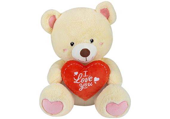 Bernie Cream Plüsch Bär Loveheart, 43 cm, sitzend