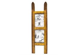 Bilderrahmen Holz mit Ski, 65 cm