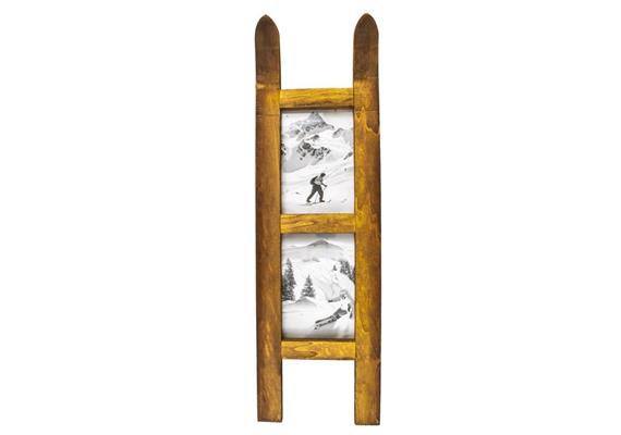 Bilderrahmen Holz mit Ski, 65 cm