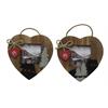 Bilderrahmen Holzherz mit Tannen und Bär, 14 x 14 cm, 2 assortiert