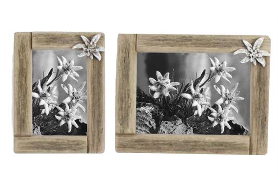 Bilderrahmen mit Edelweiss, 13 x 18 cm, 2 assortiert