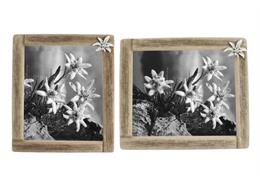 Bilderrahmen mit Edelweiss, 21 x 25 cm, 2 assortiert