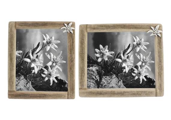 Bilderrahmen mit Edelweiss, 21 x 25 cm, 2 assortiert