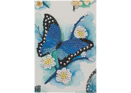 Blauer Schmetterling, Karte 10x15cm Crystal Art