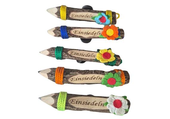 Bleistift mit Magnet und Blume, 9cm,Set à 12 ass, mit Einsiedeln