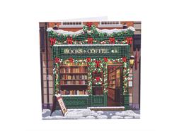 Books & Coffee, 18x18cm Crystal Art Card