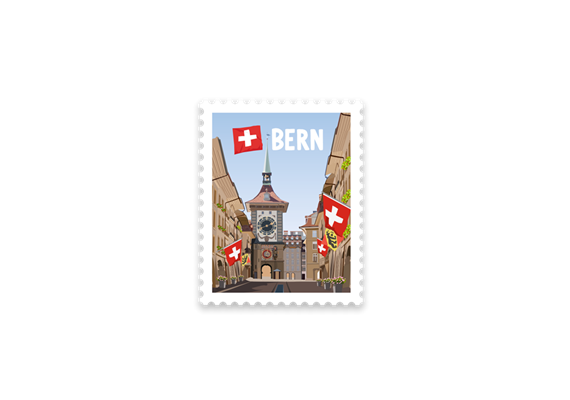 Briefmarkensticker Bern Zytglogge