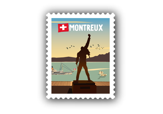 Briefmarkensticker Freddie - Montreux
