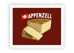 Briefmarkensticker Käse - Appenzell