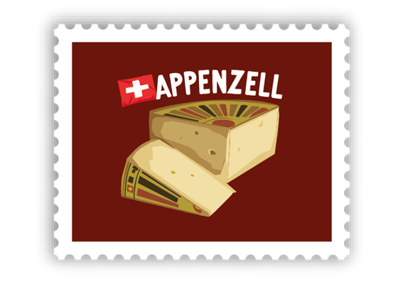 Briefmarkensticker Käse - Appenzell