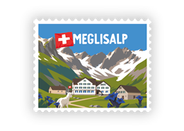 Briefmarkensticker Meglisalp