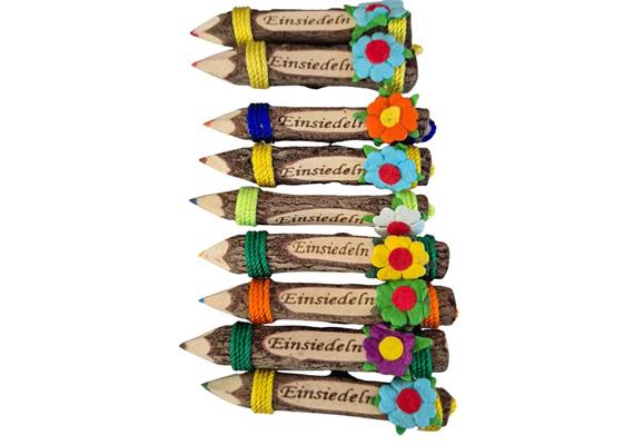 Buntstifte mit Magnet und Blume, 9cm, Set à 9 ass, mit Einsiedeln