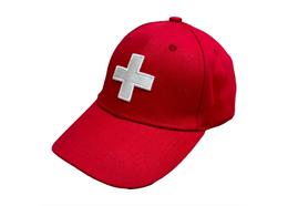 Cap rot mit CH Kreuz für Kinder - 54cm