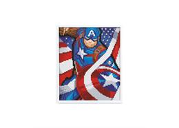 Captain America, image 21x25cm avec cadre Crystal Art