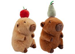 Capybara mit Früchten, 19 cm, 2er Set, assortiert