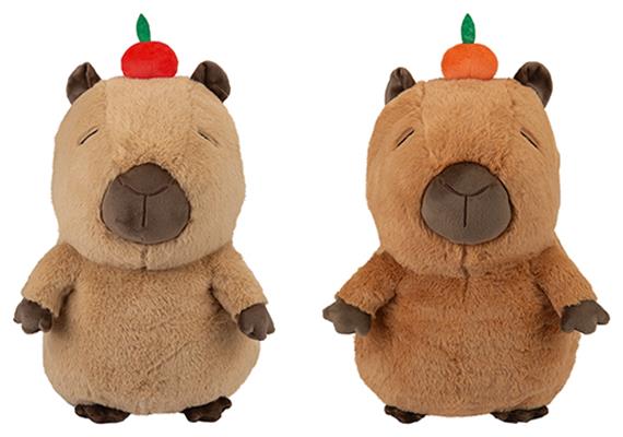 Capybara mit Früchten, 36cm, 2er Set, assortiert