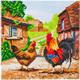 Coq et poule à la ferme, 30x30cm Crystal Art Kit