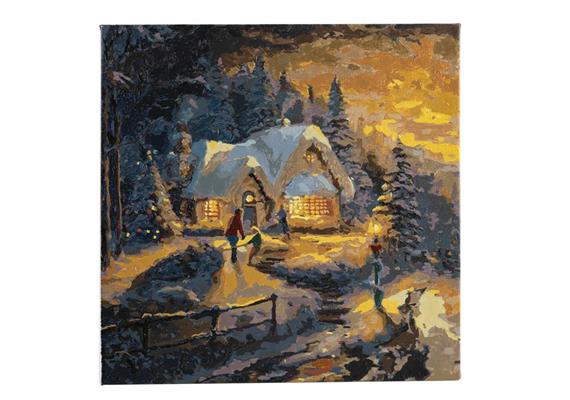 Country Christmas Homecoming, 30x30cm Paint By Numbers Kit - Thomas Kinkade