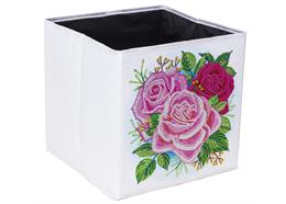 Des roses ravissantes boîte de rangement pliable Crystal Art 30x30cm
