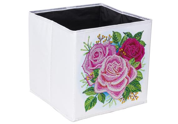 Des roses ravissantes boîte de rangement pliable Crystal Art 30x30cm