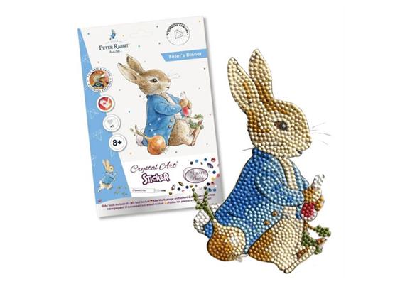 Dino chanceux, autocollant 9x9cm Crystal Art Motif
