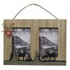 Doppel-Bilderrahmen Holz mit Tannen und Hirsch, 30 x 22 cm, 2 assortiert