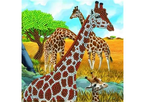 Douce Girafe, carte 18x18cm Crystal Art
