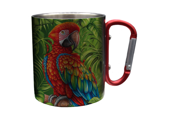 Edelstahltasse Wild Papagei, 330ml
