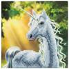 Einhorn bei Sonnenschein, Karte 18x18cm Crystal Art