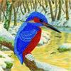 Eisvogel, Karte18x18cm Crystal Art