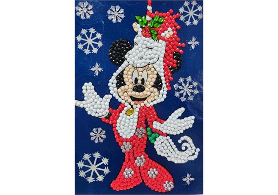 Festive Minnie, 10x15cm Crystal Art Card