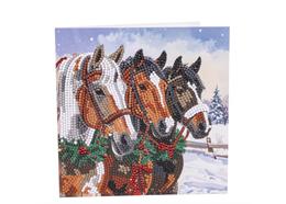 Festliche Pferde, 18x18cm Crystal Art Card