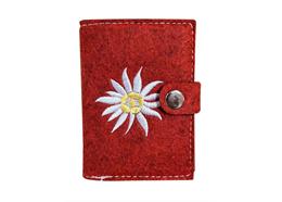 Filz-Portemonnaie rot mit Edelweiss
