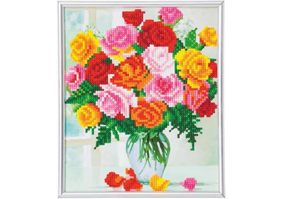 Fleurs, image 21x25cm avec cadre Crystal Art
