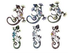 Geko aus Metall 30 cm, 6 assortiert