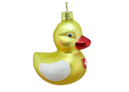 Glas Ornament Badeente