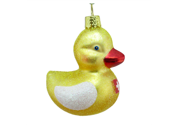 Glas Ornament Badeente