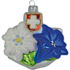 Glas Ornament Edelweiss - Enzian Blume