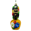 Glas Ornament Glocke mit Schleife Blumendekor, 9.2 x 4cm