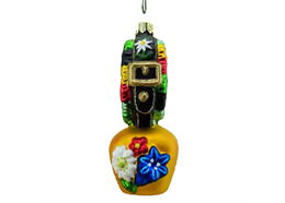 Glas Ornament Glocke mit Schleife Blumendekor