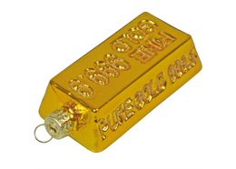 Glas Ornament Goldbarren