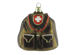 Glas Ornament Rucksack mit CH-Kreuz