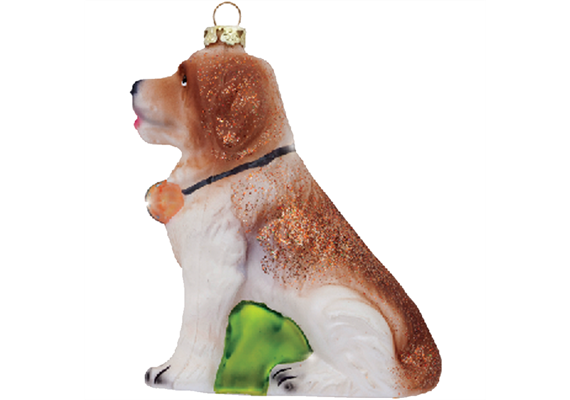 Glas Ornament Schweizer Bernhardiner Hund