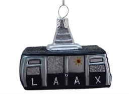 Glas Ornament Schweizer Luftseilbahn schwarz Laax