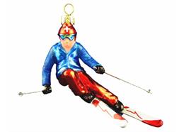 Glas Ornament Skifahrer