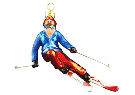 Glas Ornament Skifahrer