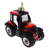 Glas Ornament Traktor rot mit CH Kreuz
