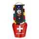 Glocke rot 7.7cm, Band bestickt Edelweiss & Enzian