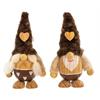 Gnom aus Holz mit brauner Stoffmütze, 2 ass. 12x6cm