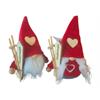 Gnom rot/grau mit Ski 13cm, Ski mit Andermatt beschriftet, 2 assortiert